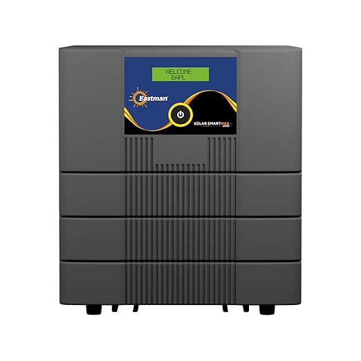 Eastman Smart Max 2600 Pure Sinewave Solar Inverter 1500VA/24V Reliable Power Backup for Home,Office & Shops Intelligent, Hybrid & Solar Warranty 36 Months on Product,10 Years Transformer