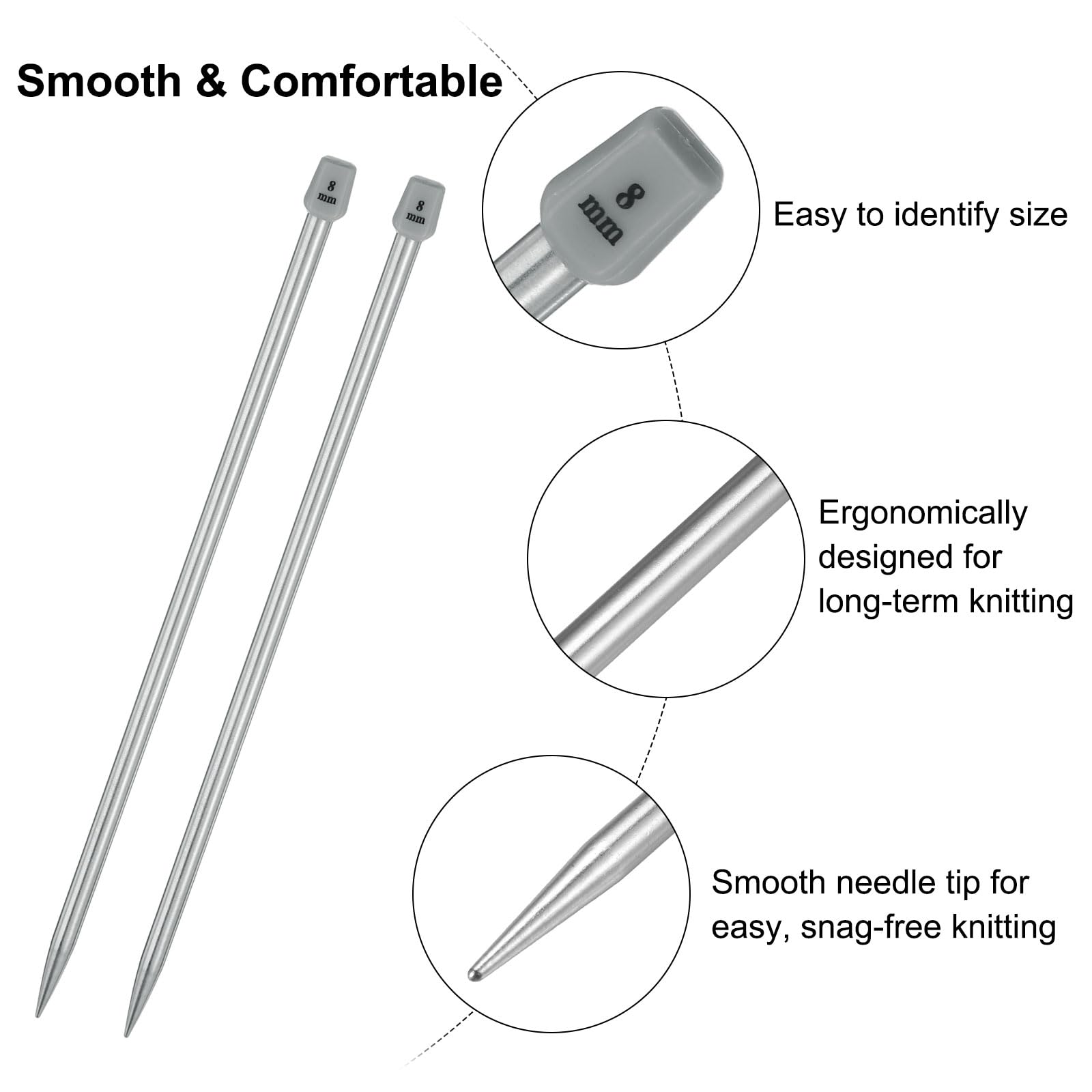 Stainless Steel Knitting Needles - Handmade Projects -3