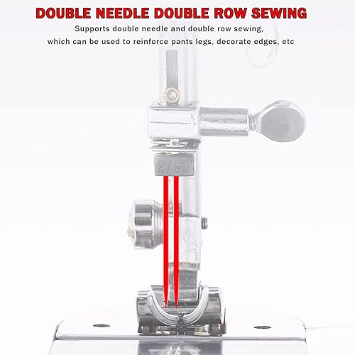 Vista 3 de Double Needle Sewing Machine, Multifunctional Electric Desktop Sewing Machine, Edge Locking for Household Use