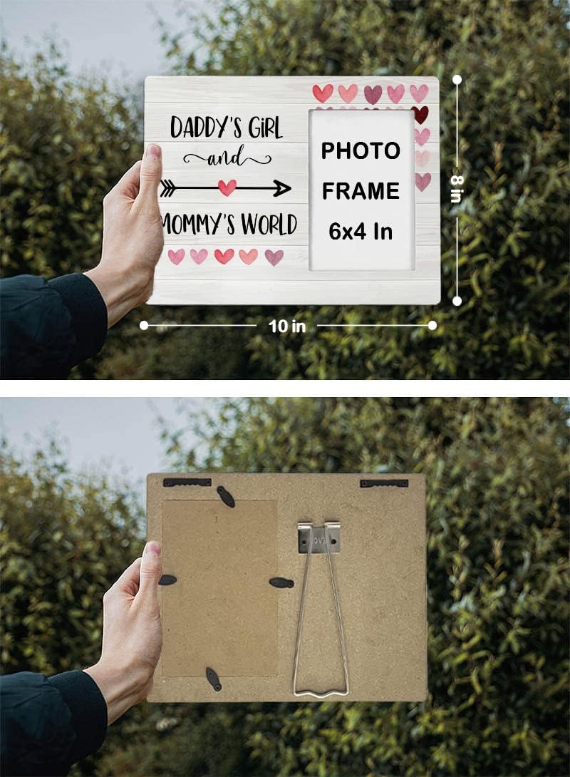 FONDCANYON Mommy's World Picture Photo Frame for Daughters - Daughter Birthday Graduation Wedding Gift Frame (4x6 Inch Photo) - Image 4