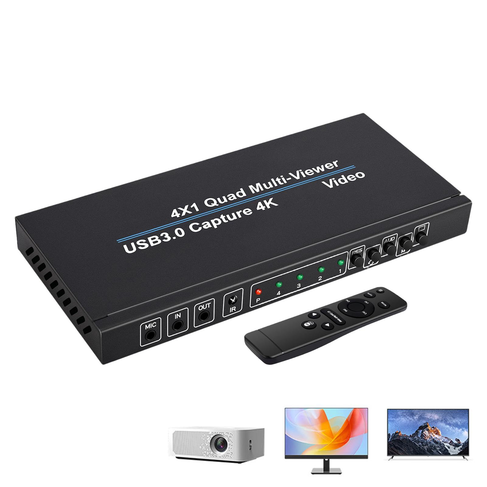 Tarjeta de Captura de Video USB, Tarjeta de Captura de Juegos 4K | Tarjeta de Captura de cámara versátil, Dispositivo de Captura de Video Externo, Accesorios de transmisión