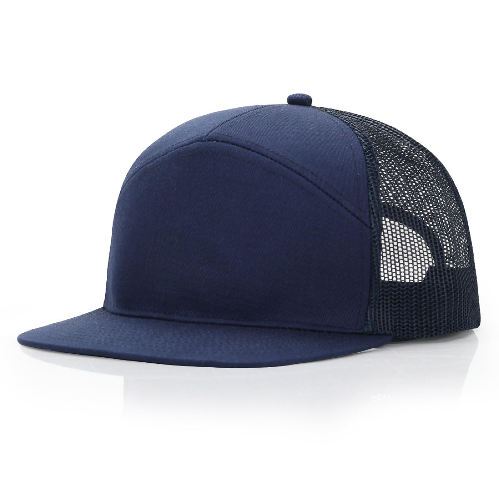 HaloHorus Curved Snapback Trucker Hat for Men Women, Adjustable Mesh Athletics Baseball Cap for Running, Hiking, Workout, C7 Navy, One Size