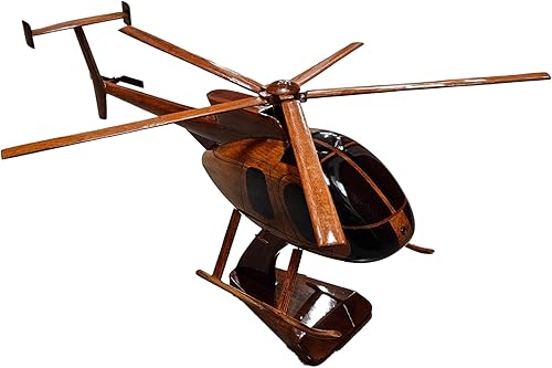 Md530 Mahogany Wood Desktop Aircraft Model.