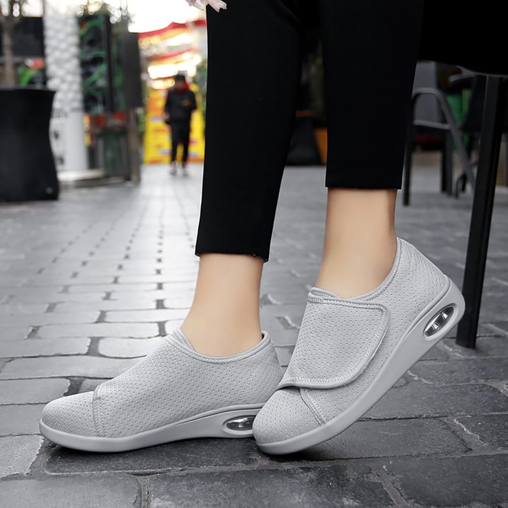 Buty dla diabetyków damskie bardzo szerokie wsuwane poduszki powietrzne zapalenie stawów ortopedyczne obrzęk spuchnięte kapcie regulowane sandały do chodzenia dla osób starszych