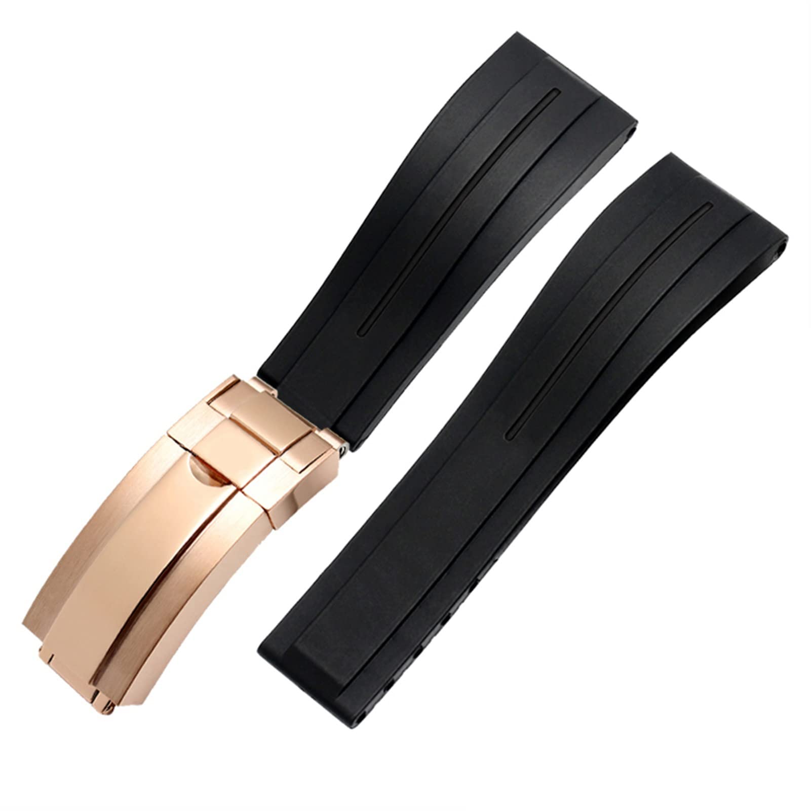 Bracelet montre silicone 20mm de haute qualité or rose