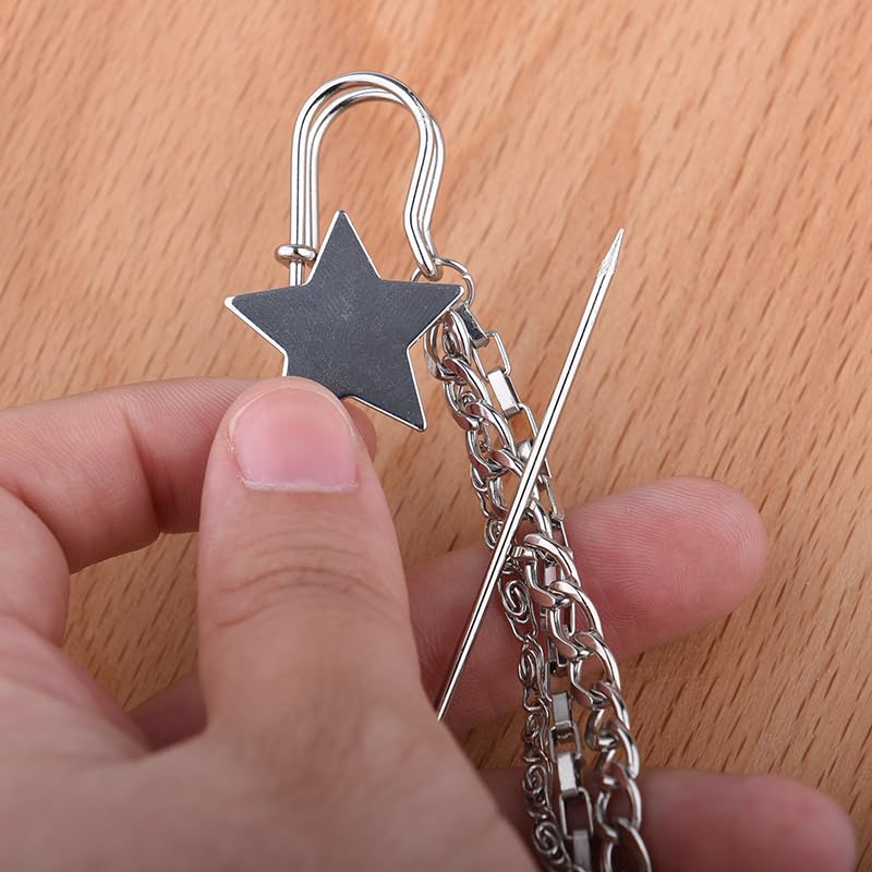 Image of Y2k Chain Brooch Pins for Women Silver Gold Tassel Pin for Coat Collar Brooch Pin Y2k Punk Shoes Clothing Accessories