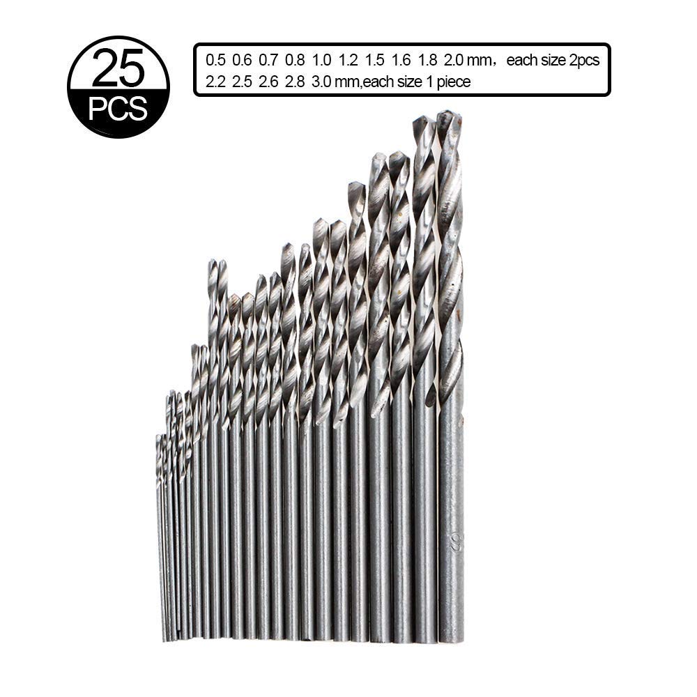 Precision Pin Vise Hand Drill with 25pcs Micro Twist Drill Bits Set (0.