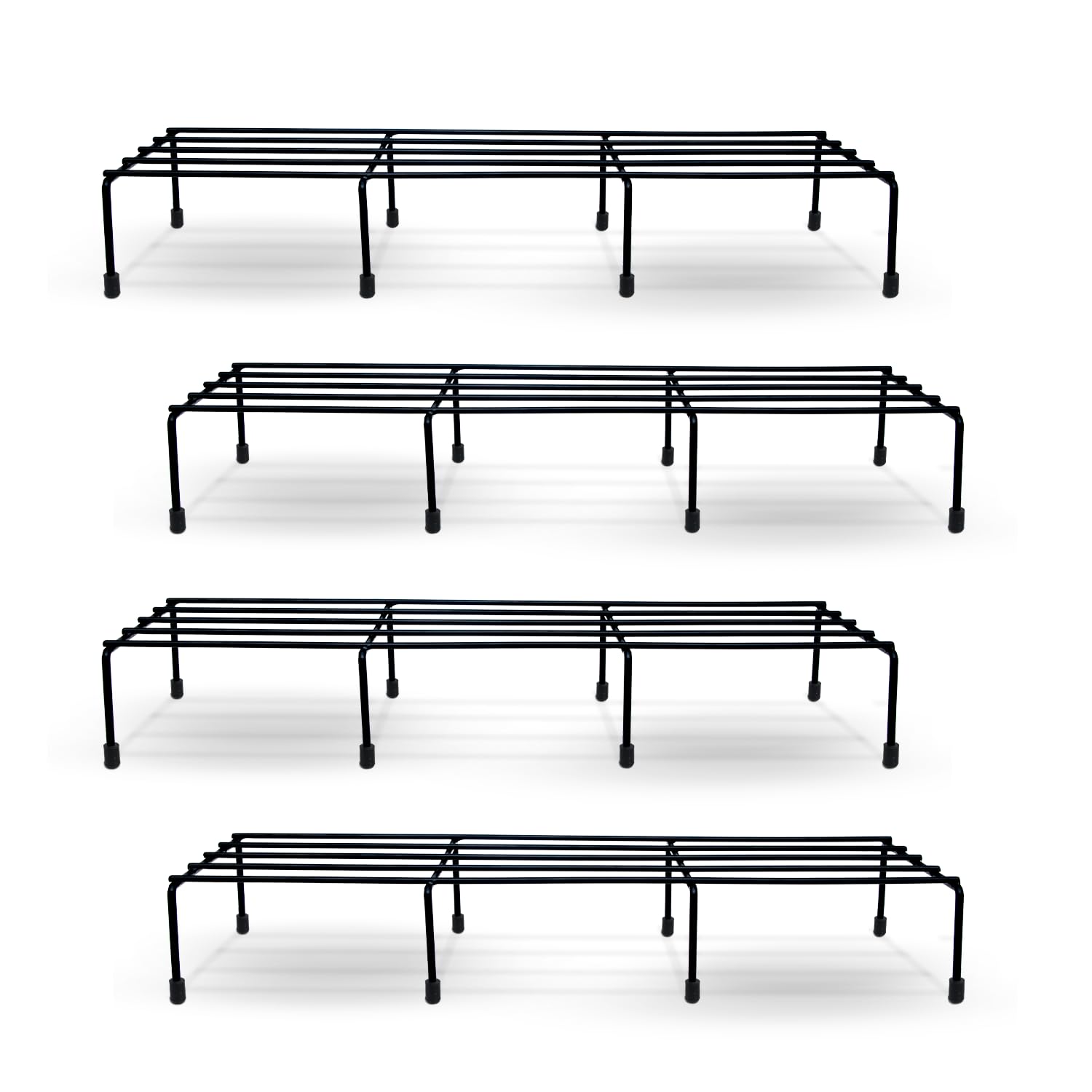 BonKaso Premium Rectangular Anti-Rust Metal Plant Stand Set (Pack of 4) - Stylish Black Stands for Indoor, Outdoor, and Balcony Use-image-19