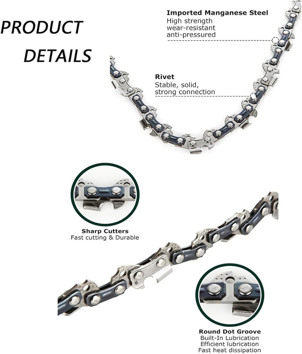 16 Inch 56 Drive Links Chainsaw Chain Guide Bar and Saw Chain Set 3/8" Pitch Chain Low-Kickback for Craftsman Carpentry Tools(1Pc Guide Bar)