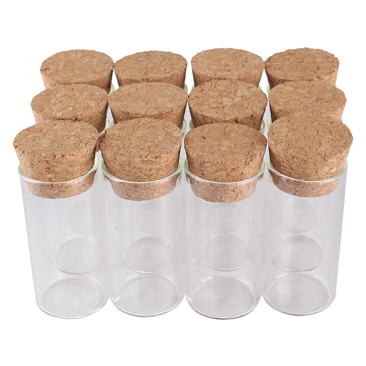 Szklane probówki z pokrywkami, Butelki szklane 5 ml/10 ml/12 ml z korkiem, opakowanie 50 szt.(12ml)