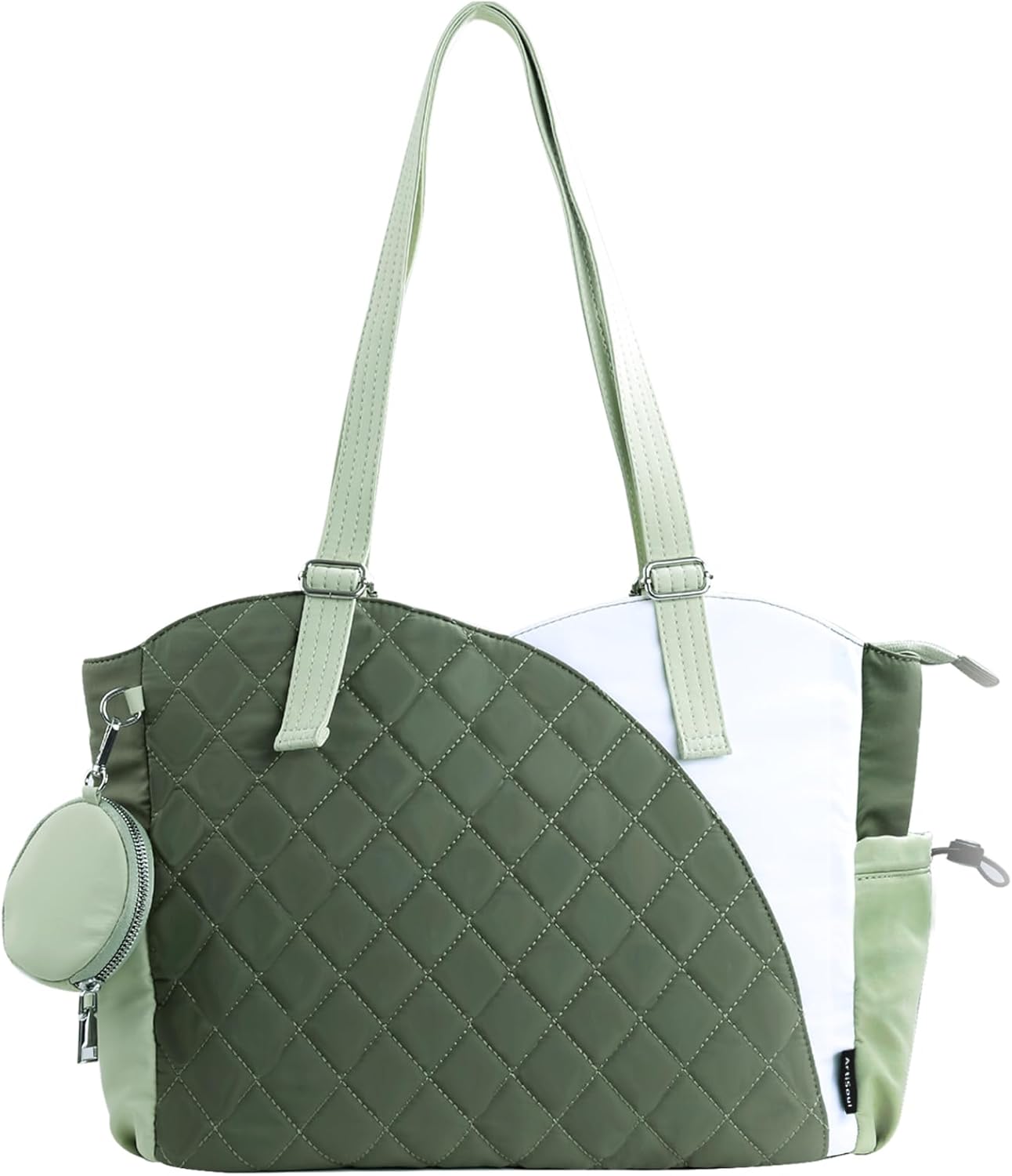 Tote Bag for Women, Puffer Work Bags with Zipper for Daily Travel College,