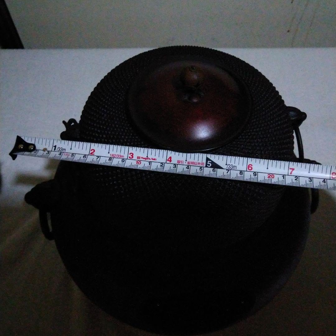 鉄製 茶釜 葉模様付き　政光 鉄製茶釜 網目模様 透かし彫り 【公式通販】