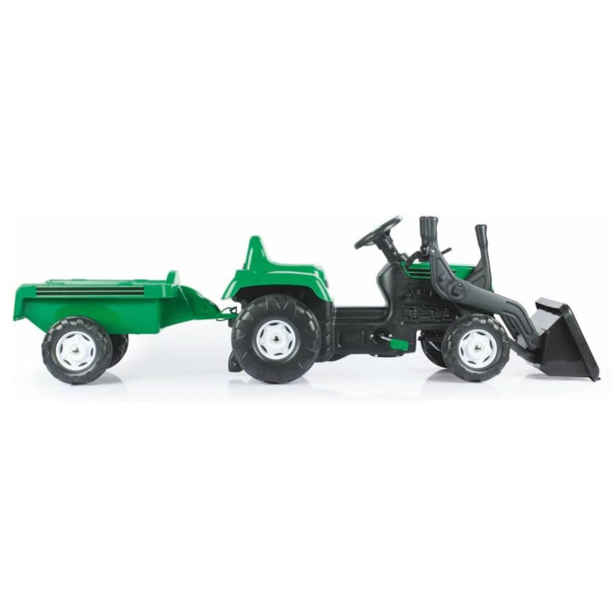 Dolu Trattore a Pedale con rimorchio ed Escavatore - Verde