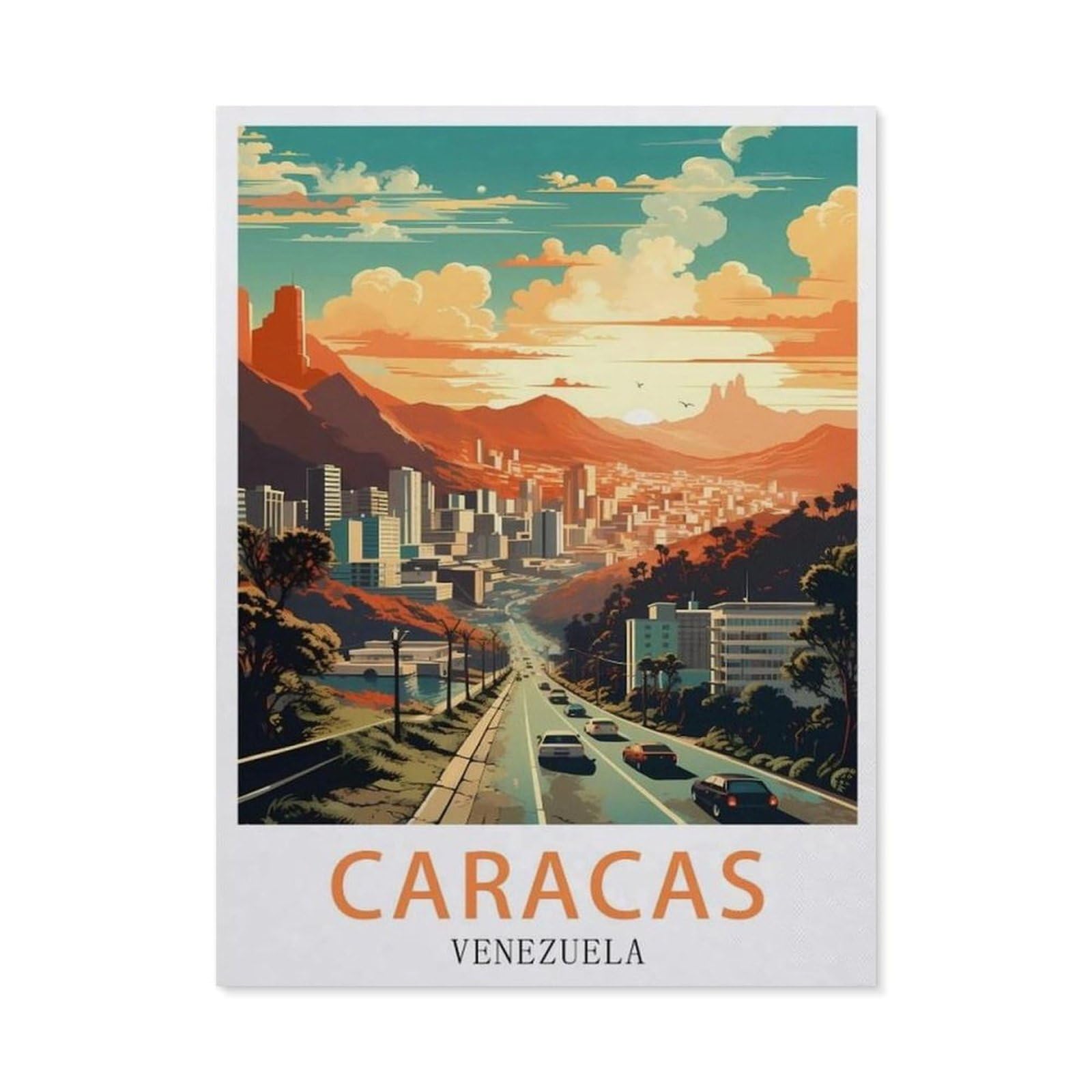 Metal Sign Tin Sign，Caracas Venezuela(15x30cm）