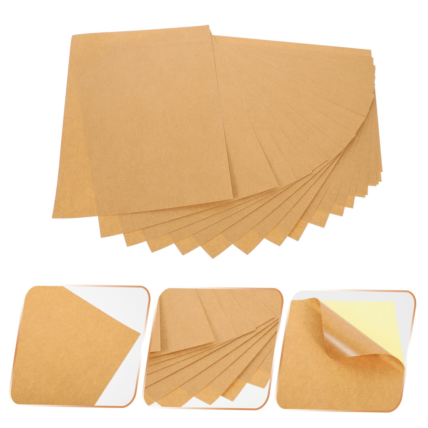 EXCEART 100fogli Carta Adesiva Kraft Per Stampante Di Etichette Autoadesive Carta Kraft Per Ufficio Casa e Scuola