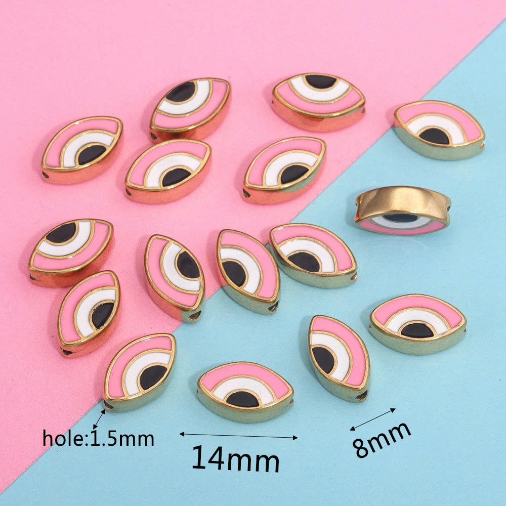 14 x 8 mm, 10 szt., oczy, małe ryby, koraliki ze stopu emalii, koraliki, emaliowane, różne pozłacane emaliowane zawieszki do produkcji biżuterii, złoty motyw
