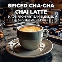 Vista 3 de Maud's Chai Tea Latte (latte Cha-Cha-Chai especiado), 72 ct. Cápsulas de té Chai con sabor a café latte con sabor a energía solar, 100% hojas de té