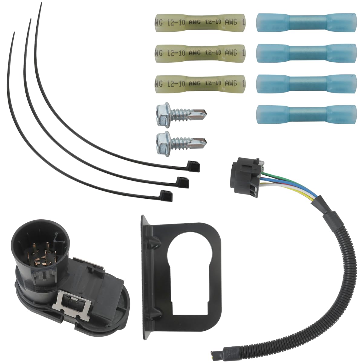 2025 Upgrade Universal Multi-Tow Solutions Vehicle Wiring Kit, 7 Pin Trailer Towing Wiring Harness Connector for Chevy/G M/Toyota/Ford/Dodge (with Tow Harness)