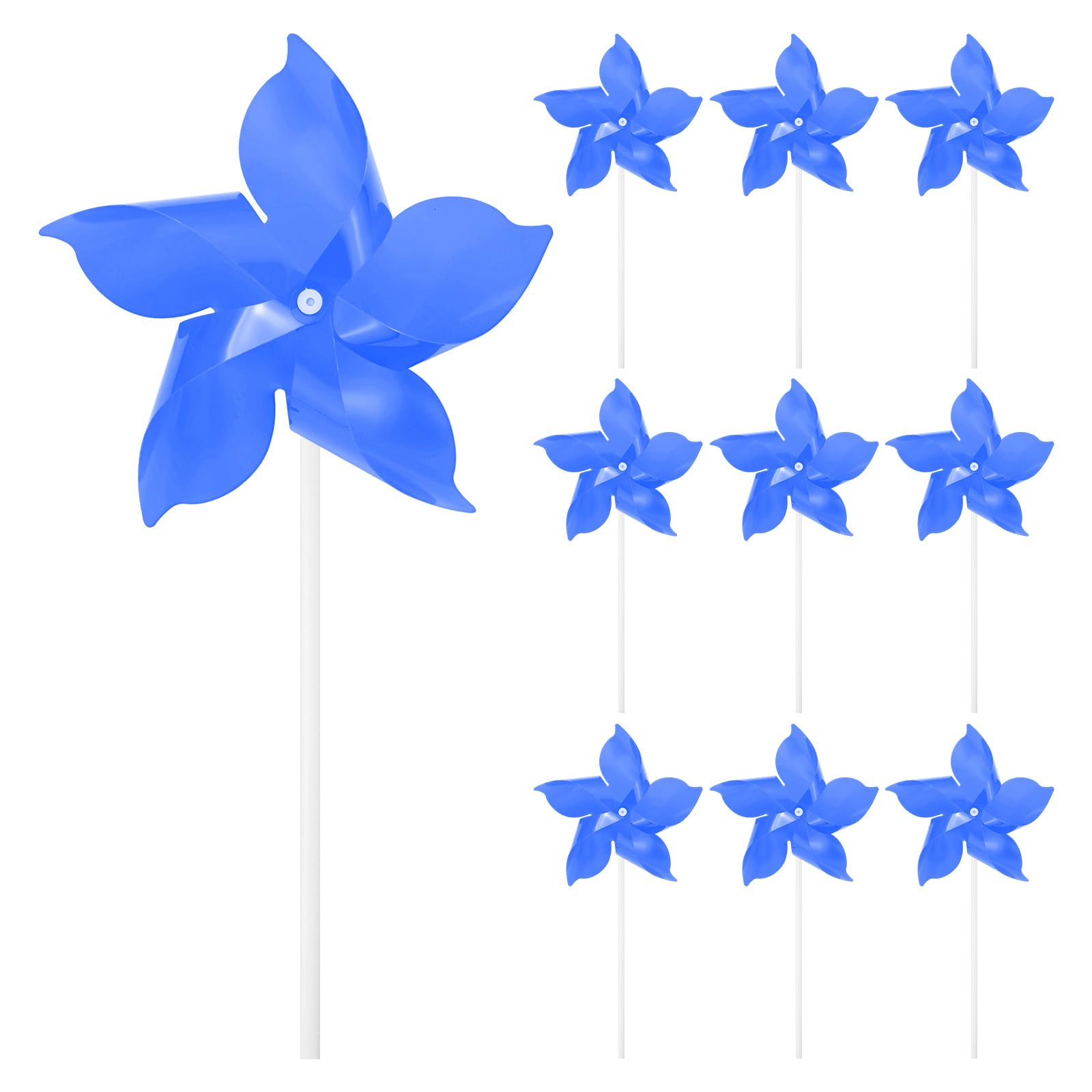M METERXITY 10-Pack Cinque Lame Girandole Arcobaleno 9.4 Pollici Girandole Di Plastica Per Esterni Decorazioni Per Feste Giardino Prato Girandole gioco [Blu Scuro]