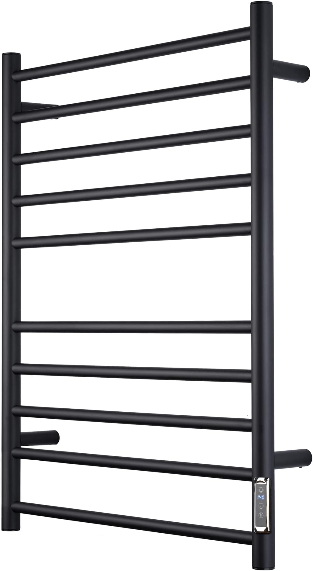 Towel Warmer with Built-in Timer ETW25A for Bathroom Wall Mounted Bath Towel Heater Plug-in Electric Heated Towel Rack Black