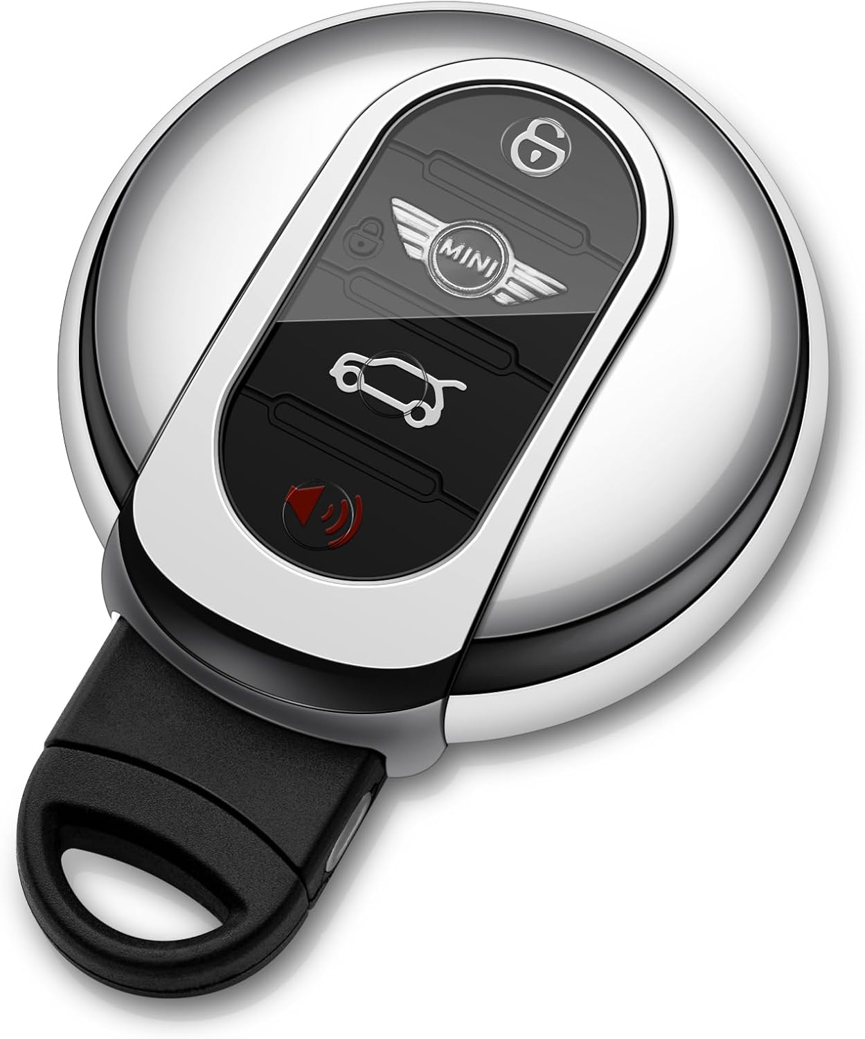 Tengare Car Key Fob Cover Compatible with Mini Cooper Key Case Silver Protector