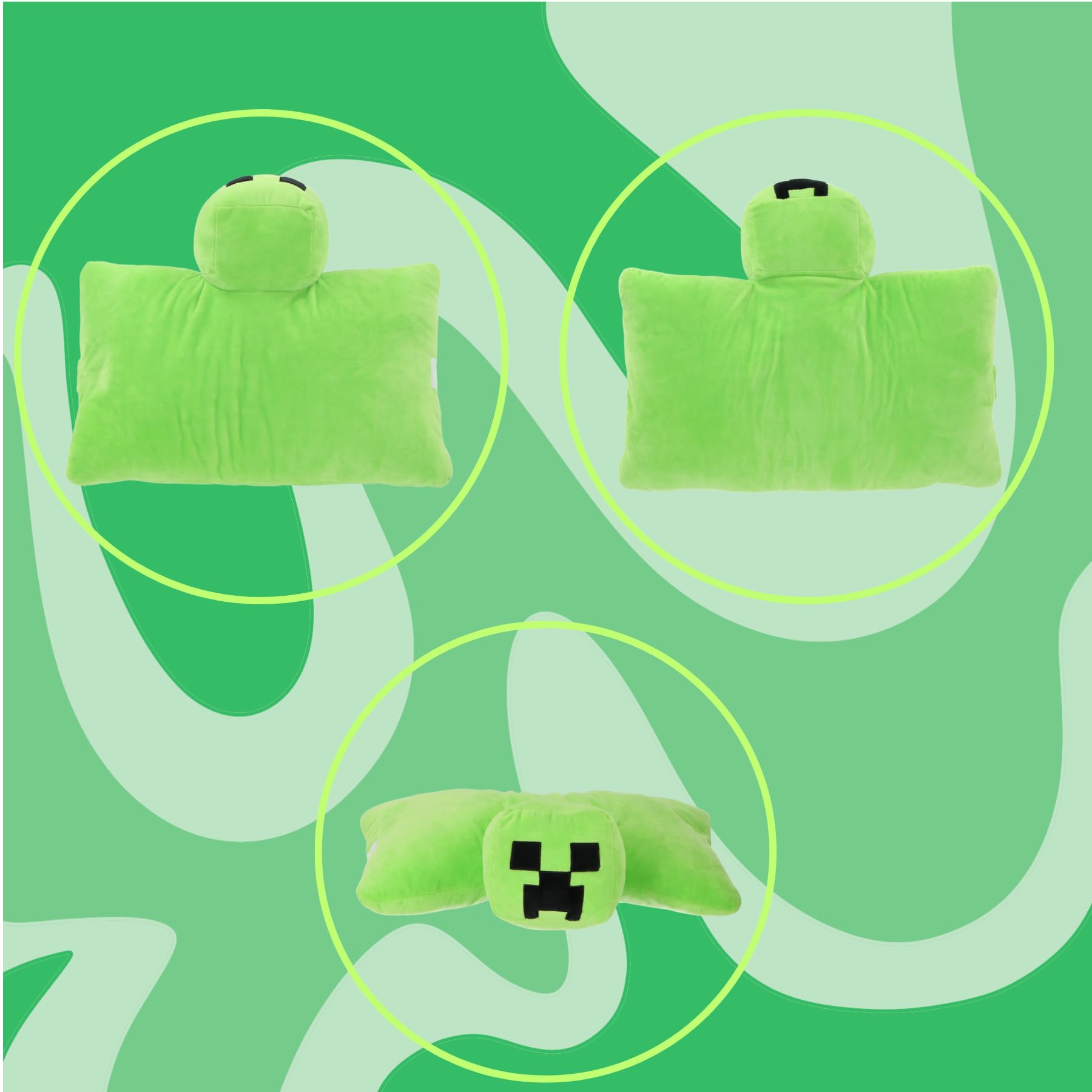 Minecraft Creeper Kuschelkissen – Offizielles 2-in-1 Plüschkissen & Kissen für Kinder – Gaming Geschenkidee in Grün