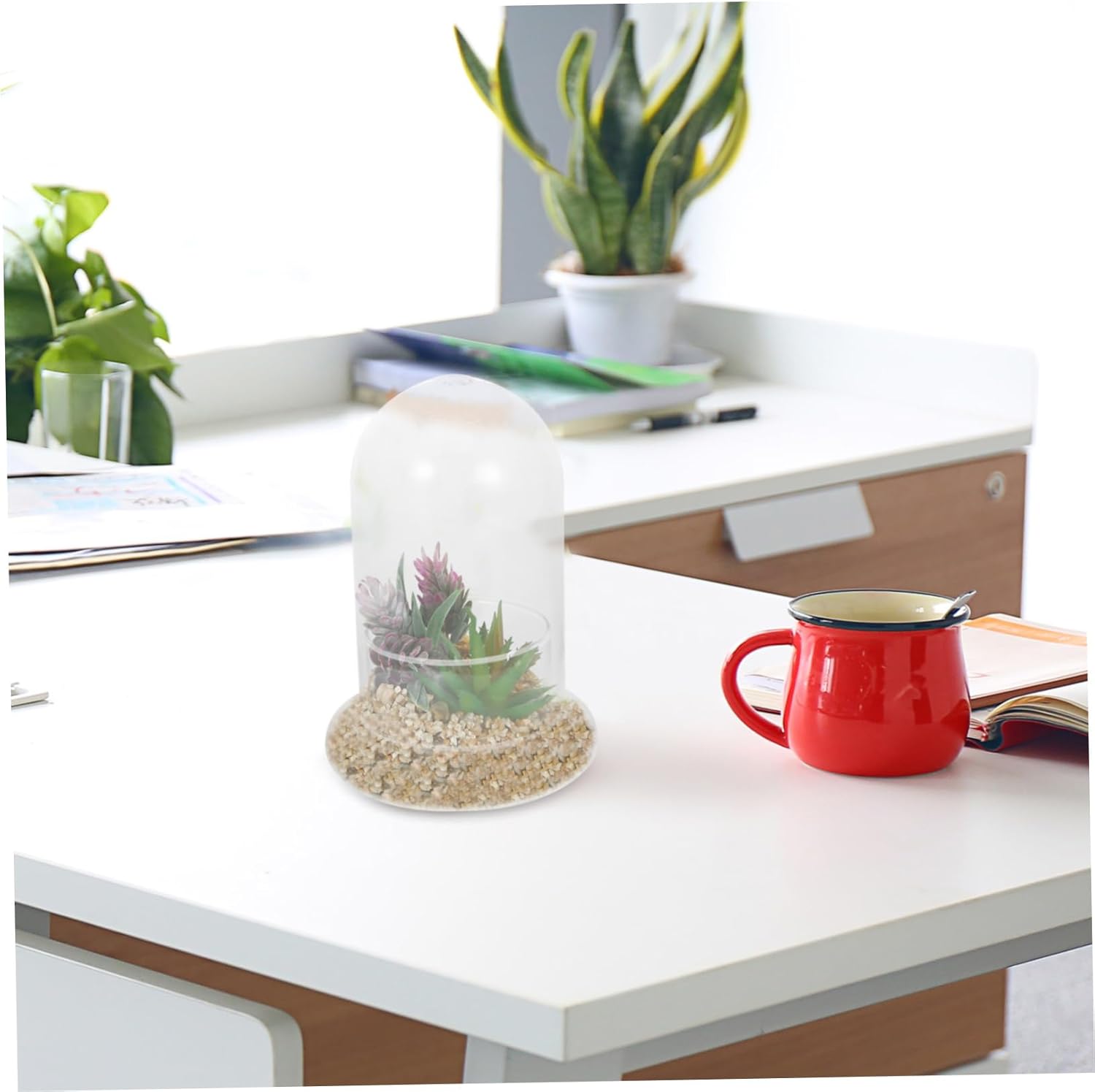 Mikikit 2pcs Micro Landscape Glass Bottle for Miniature Decoration Terrarium Holder Hole for DIY Home Decor and Plant Display