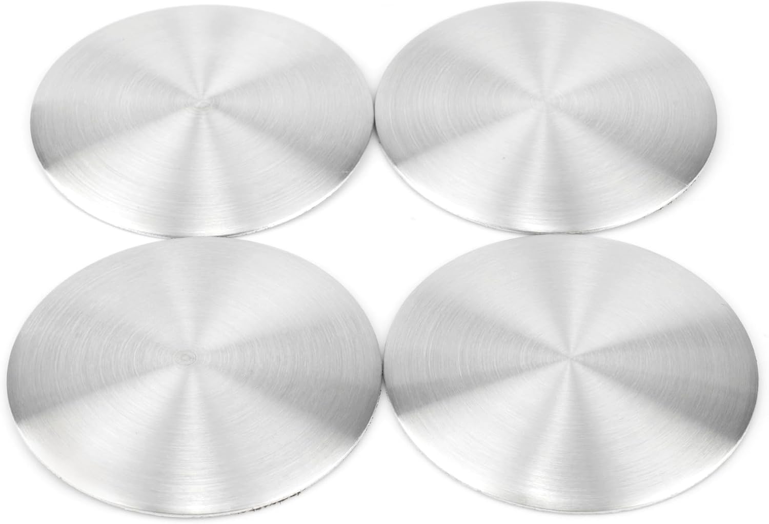 RTRHINOTUNING 4pcs 50mm/1.97in Wheel Center Caps Stickers Sliver Aluminum Alloy Anti-Rust Badge Emblems Decals