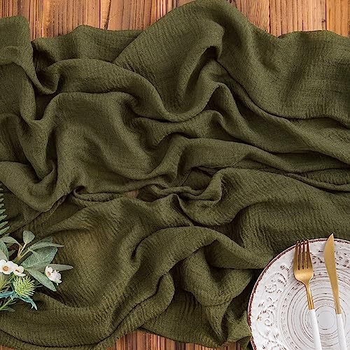 AOKSUNOVA Bieżnik Tkanina Muślinowa Beżowy Kremowy 3m Sernik Bieżnik Ślub 300x80 cm