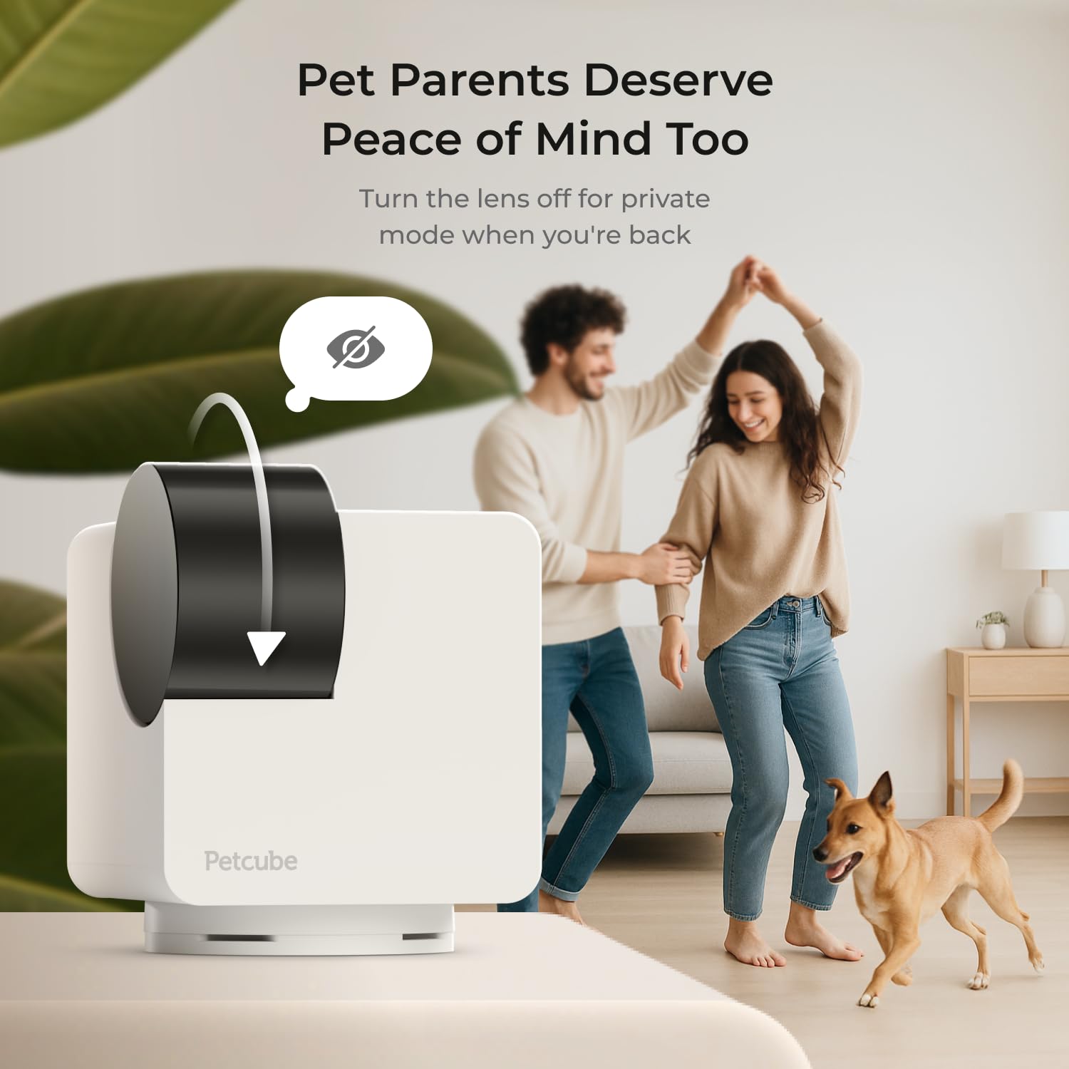 Petcube Cámara 360 | Cámara WiFi interactiva definitiva para mascotas y hogar con aplicación de teléfono, video HD de 1080p, rotación de 360°, visión nocturna, audio bidireccional, alertas