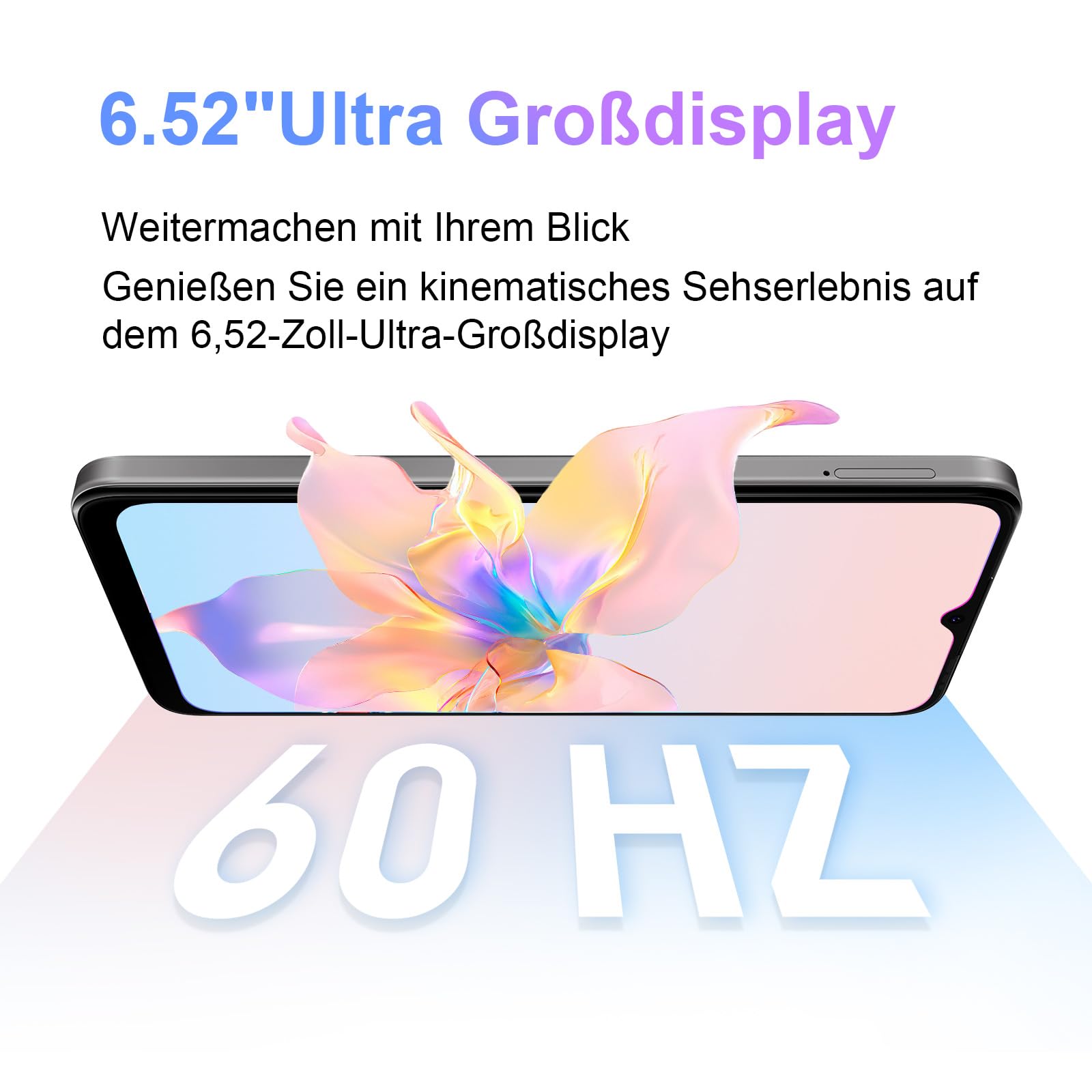 ZTE Blade A35e, Android-Handy，Smartphone ohne Vertrag: 2GB+64GB Speicher, Silvery Gray, 5000 mAh Batterie & 6.52" HD+Display