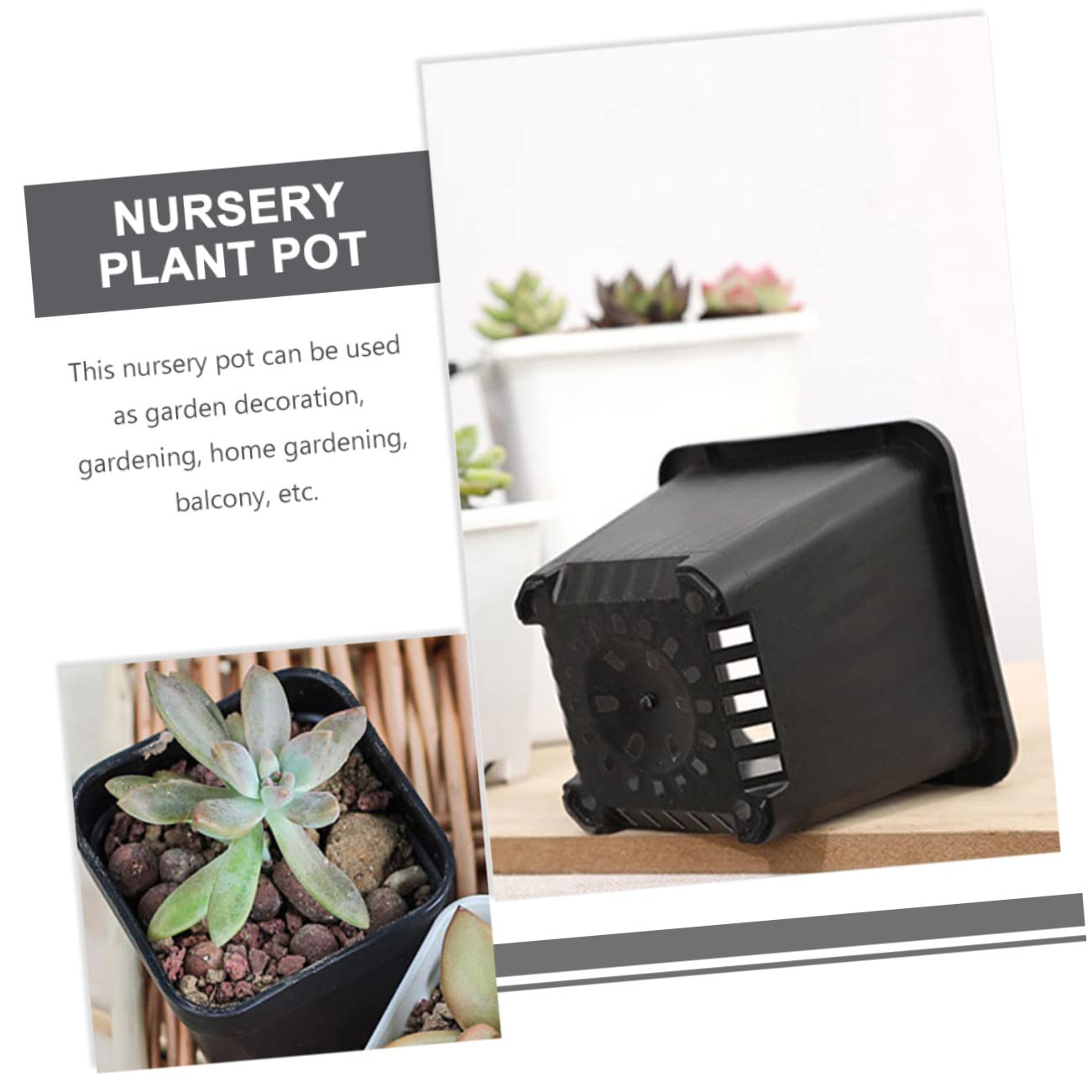 TOYANDONA 30 Pièces Pots de Fleurs Épais Godets de Semis Drainage pour Plantes Bonsai Accessoire de Jardinage