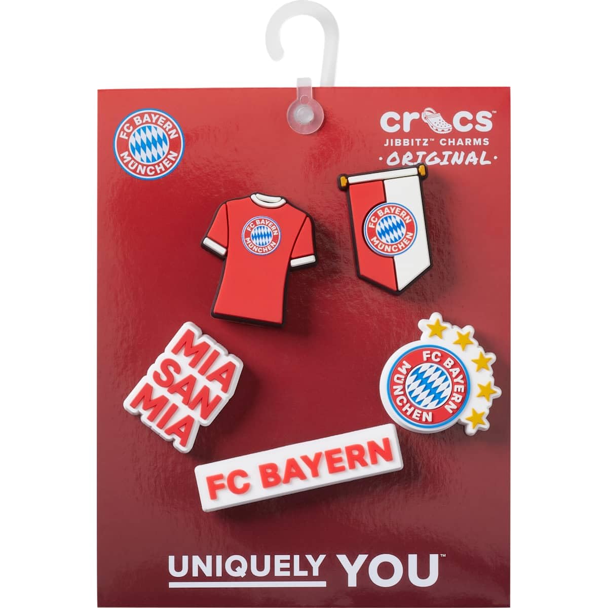 Crocs Unisex's Bayern FC 5-pak zawieszek do butów, wielokolorowe, jeden rozmiar, wielobarwny, Rozmiar Uniwersalny