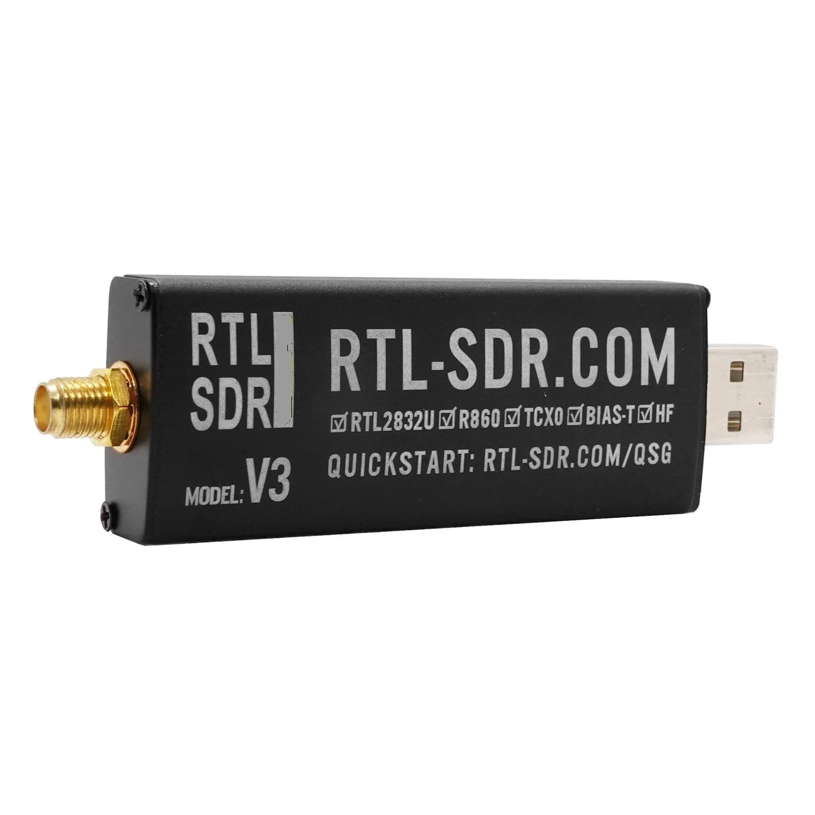 Sintonizzatore RTL SDR V3 R820T2/R860 RTL2832U 1PPM TCXO SMA RTLSDR Ricevitore Radio Definito dal Software (Solo Dongle)