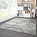 Produktbild VIMODA Designer Teppich Modern Kreisel Muster Meliert in Grau Schwarz, Maße:160x230 cm