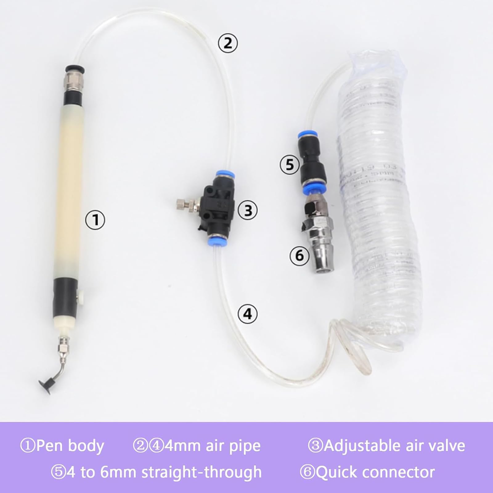 Penna Aspirante Pneumatica, Pompa Aspirante per Patch SMT, con 2 Aghi Curvi E 3 Ventose, Pressione di Esercizio 0,15-0,7 Mpa/nominale 0,5 Mpa, per Assemblaggio Elettronico E Lavori su PCB