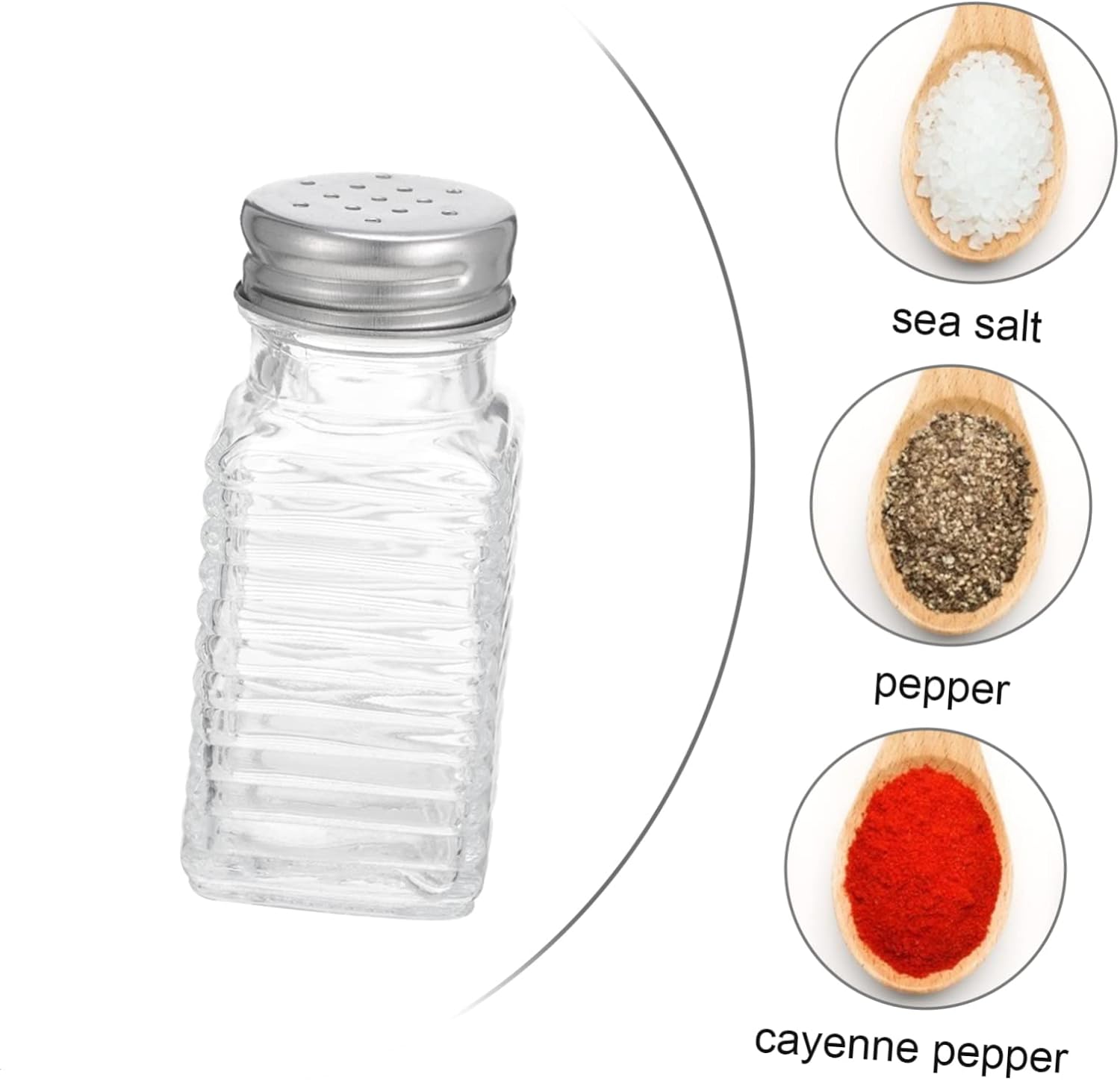 6pcs Lid Glass Seasoning Bottles Modern Shakers for Home Commercial Use image 4