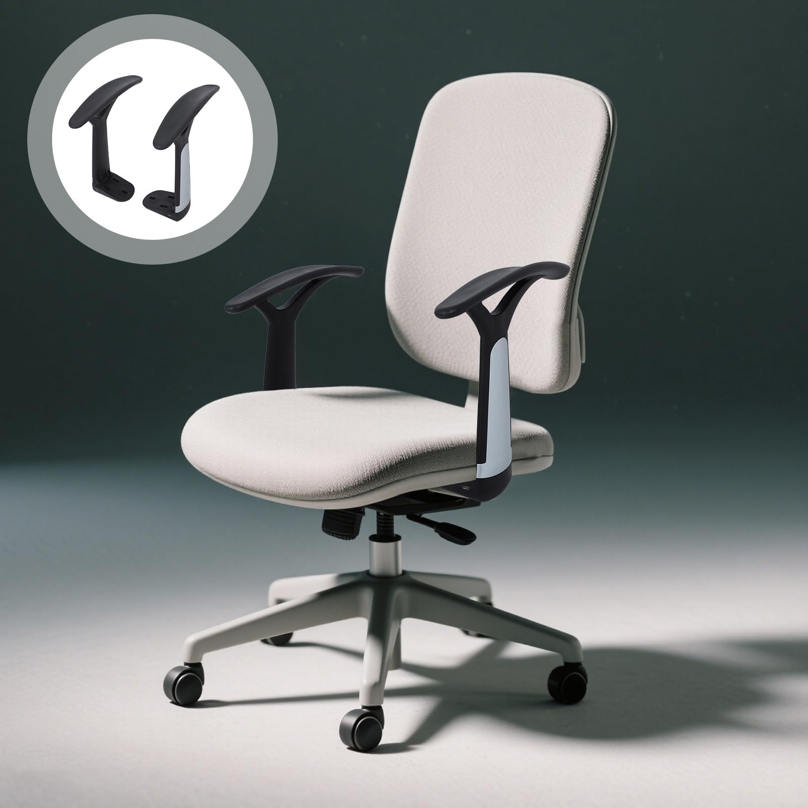 GALPADA Reposabrazos y Compatibilidad Versátil de Plástico para Silla de Oficina y Gaming, 2 Unidades Diseño Ergonómico para Largas Jornadas de Trabajo