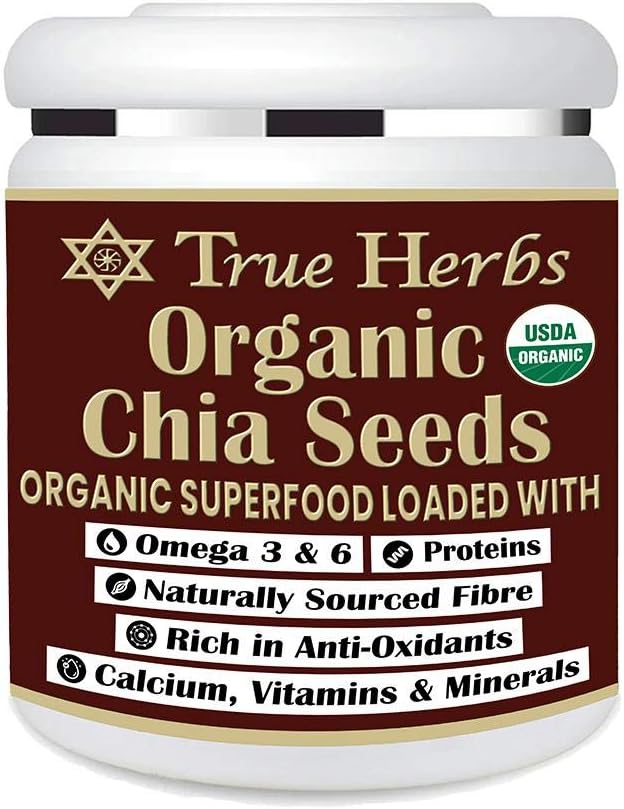 True Herbs USA Imported Organic Chia Seeds (300 GM) WITH USDA Certification