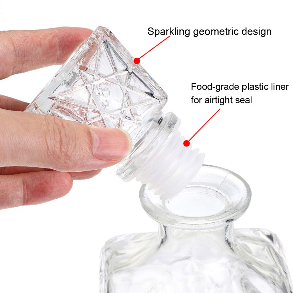 MDLUU Wiskey Carafe à liqueur en verre avec bouchon hermétique, carafe à décanter pour vodka, bourbon pour cadeau, maison, bar, décoration de fête, 800 ml - Transparent