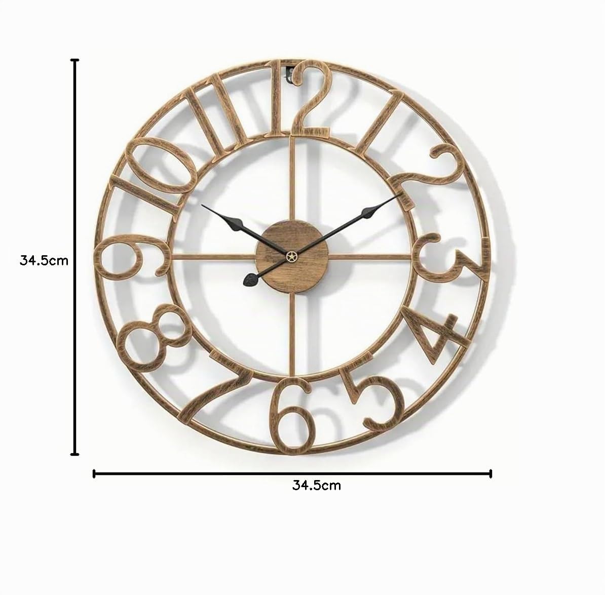 Oniissy Wanduhr für den Außenbereich, Vintage-Stil, offenes Zifferblatt, Schiefer-Effekt, wasserdicht und wetterfest, große Gartenuhr, für drinnen oder draußen, dekorativ (A)