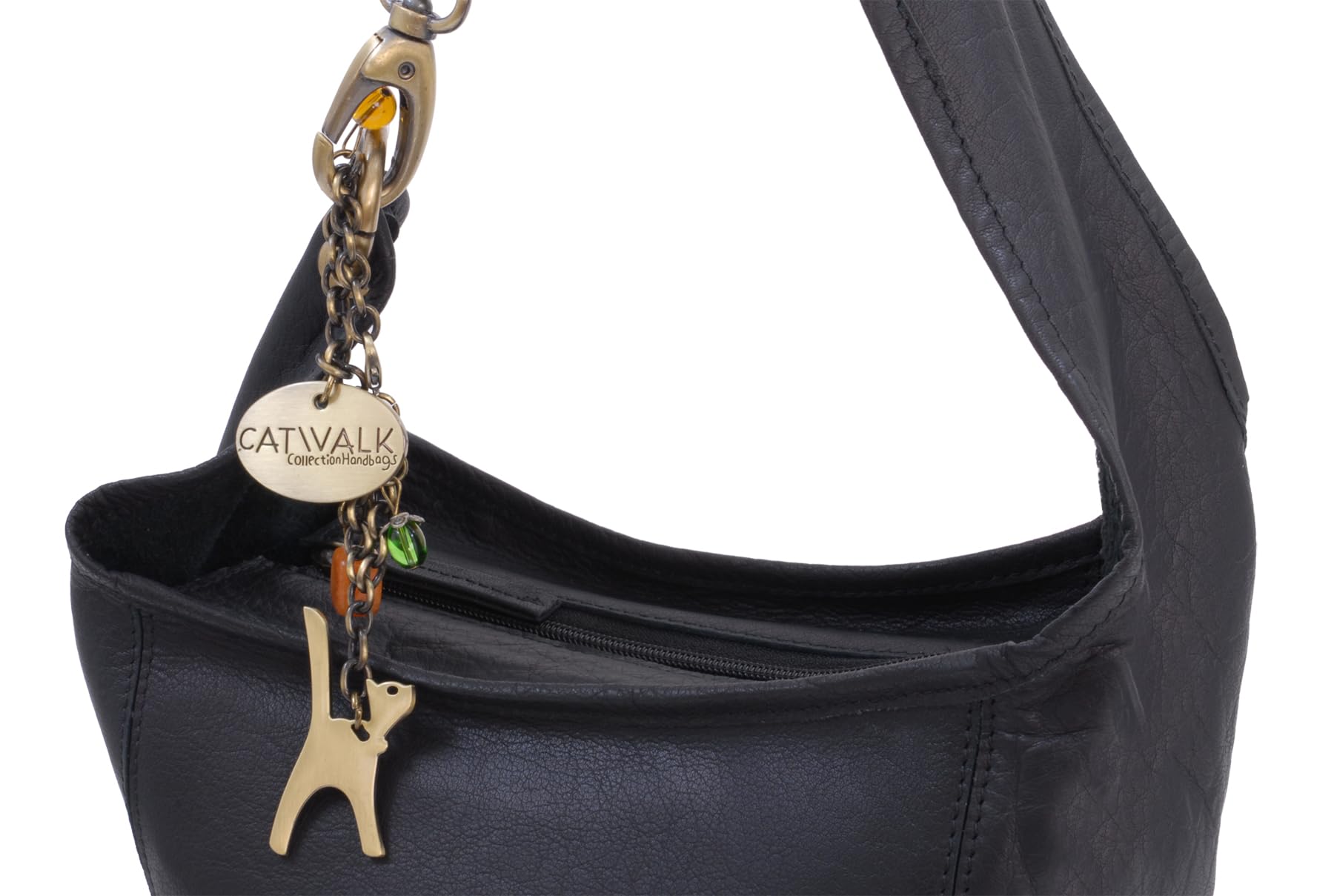 Catwalk Collection Handbags - Damen Leder Schultertasche - Beuteltasche/Handtasche Mittelgroß - Glastonbury