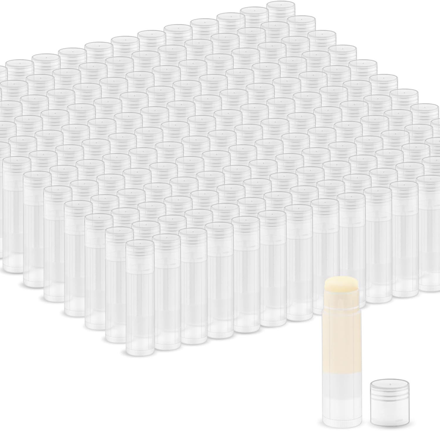 200 Pcs 5g Lip Balm Tubes Empty Plastic Lip Gloss Container Tubes Rotatable Lipstick Container Bottle with Lids for Women Girls DIY Makeup Cosmetic - Clear