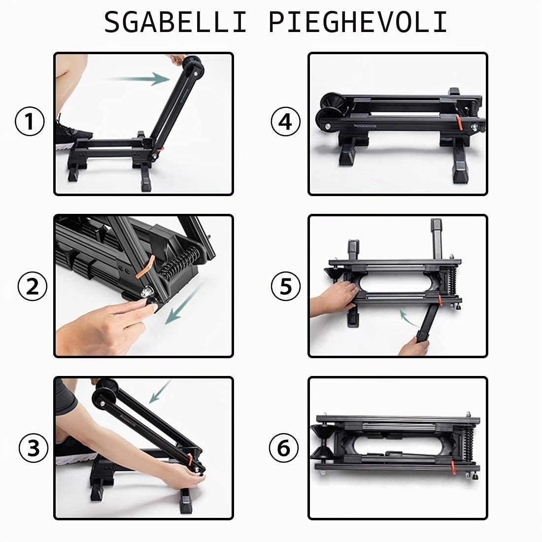 ROCKBROS Parcheggio Bici Supporto per Ruota Cavalletto Interno Pieghevole per Bicicletta in Alluminio per MTB 24/26/27.5/29 Bici da Corsa 700C