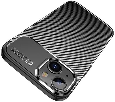 Spia Apple iPhone 14 Plus Case Black Carbon Silicone Original Flexible Thin Improved Durable Anti-Shock New Generation Design (Apple iPhone 14 Plus, Black)