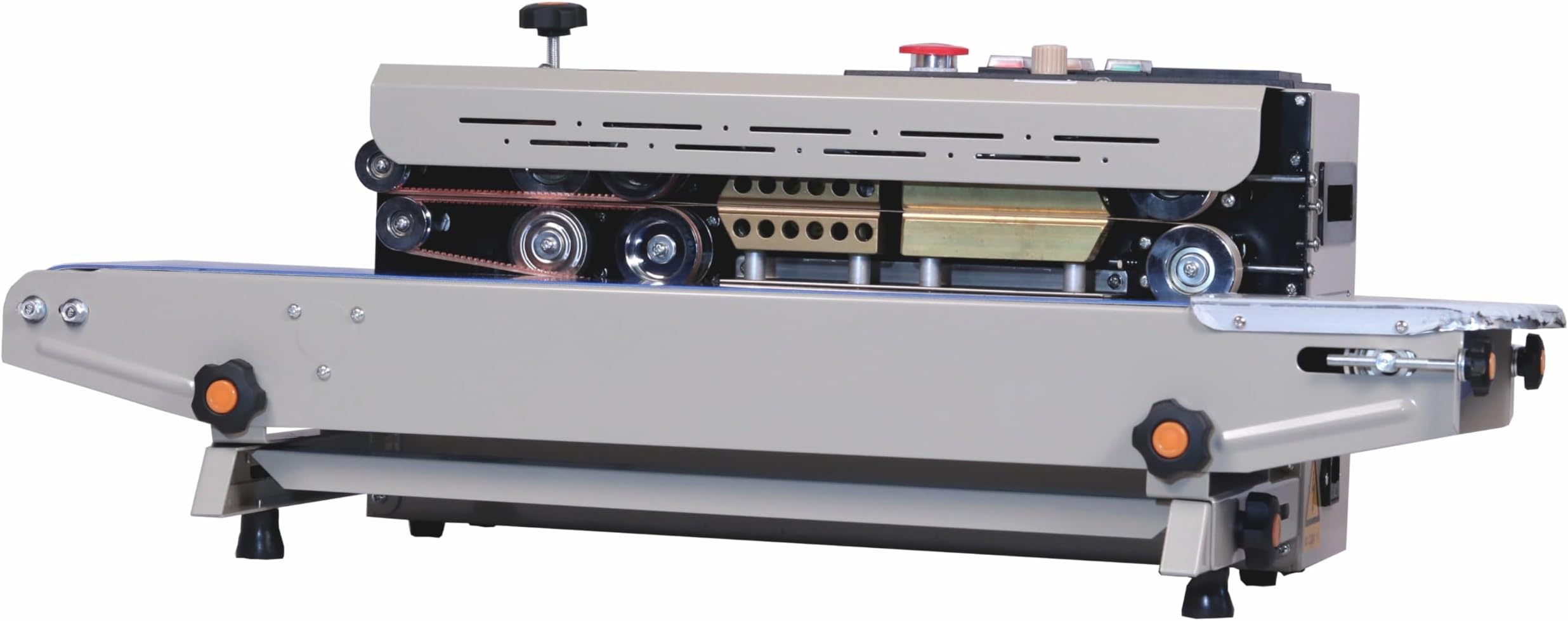 FR?900 Heavy?Duty Continuous Band Sealer ? Automatic Horizontal Pouch Sealing Machine | MS Body Industrial Sealer with Adjustable Temperature & Speed