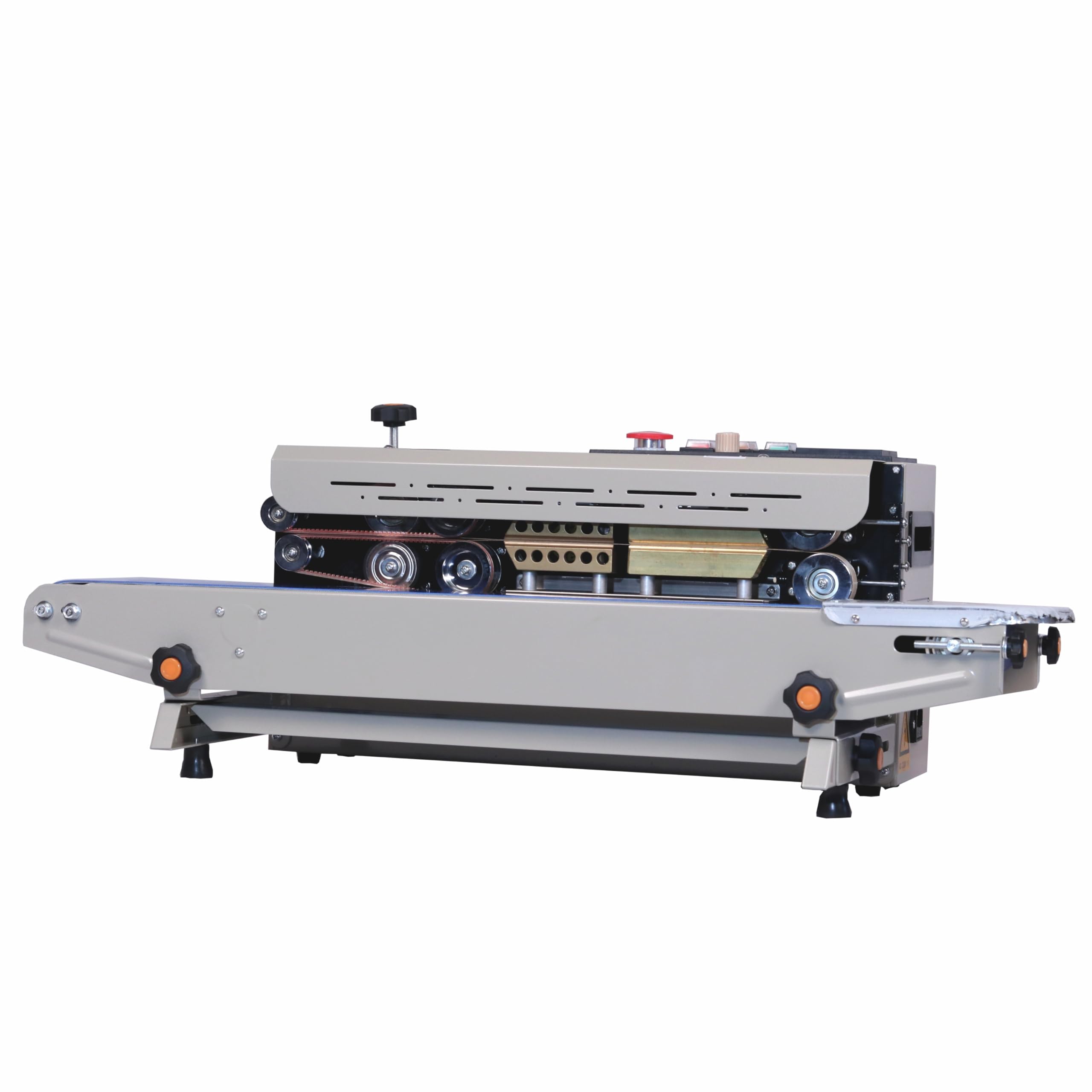Sonic Industries FR900 Continuous Band Sealing Machine for Food Packets | Speed 0-18m/min | Seal Width 6-15mm | Plastic Bag Sealer for Pouches, Covers, & Packaging (220V/110V) (Mild Steel body)