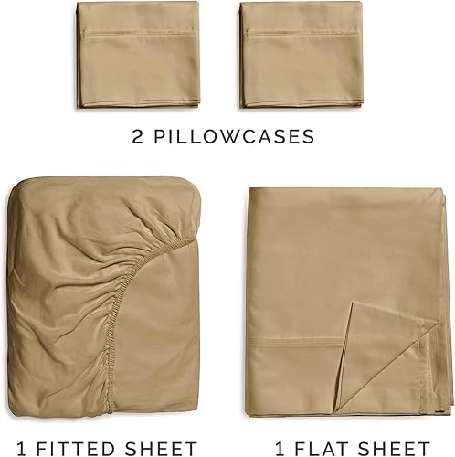 Miniatura 2 de Sábanas de tamaño King  Sábanas refrescantes y transpirables  60% poliéster, 40% rayón derivado del juego de sábanas de bambú, 300 hilos para que