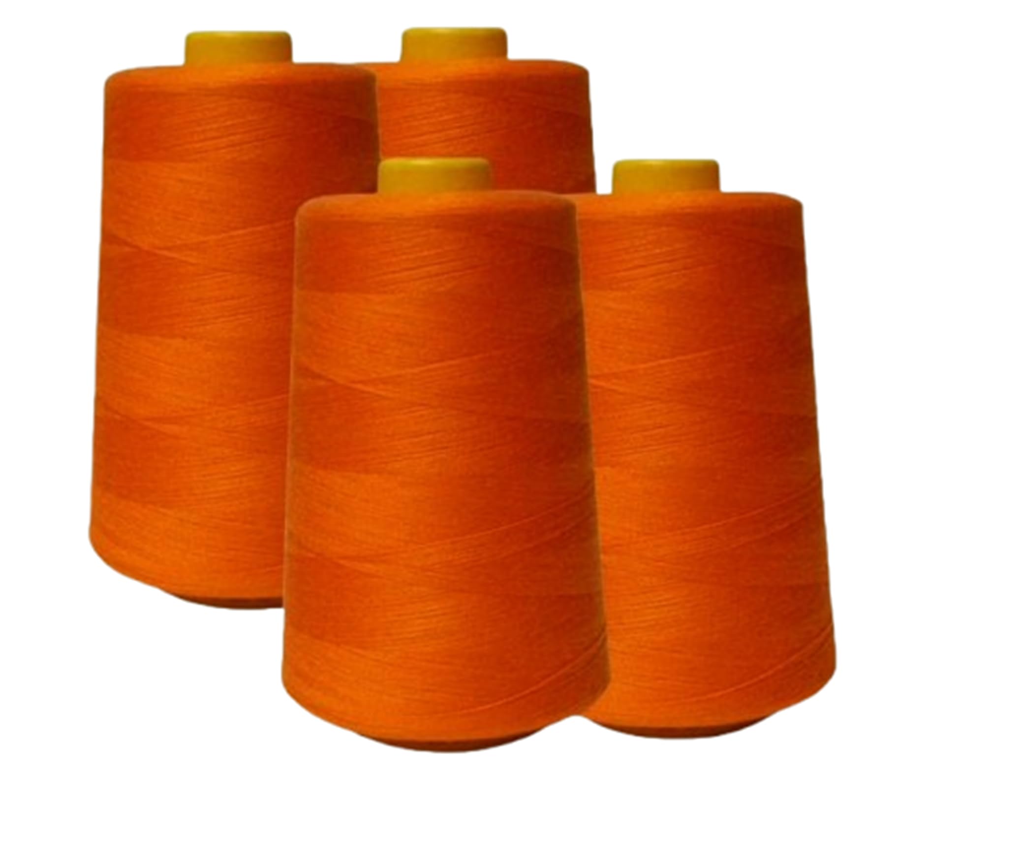 Gcs Orange Polyester Overlocking Sewing All Purpose Thread - 4 X 5000 Meters (5468 Yard) Each