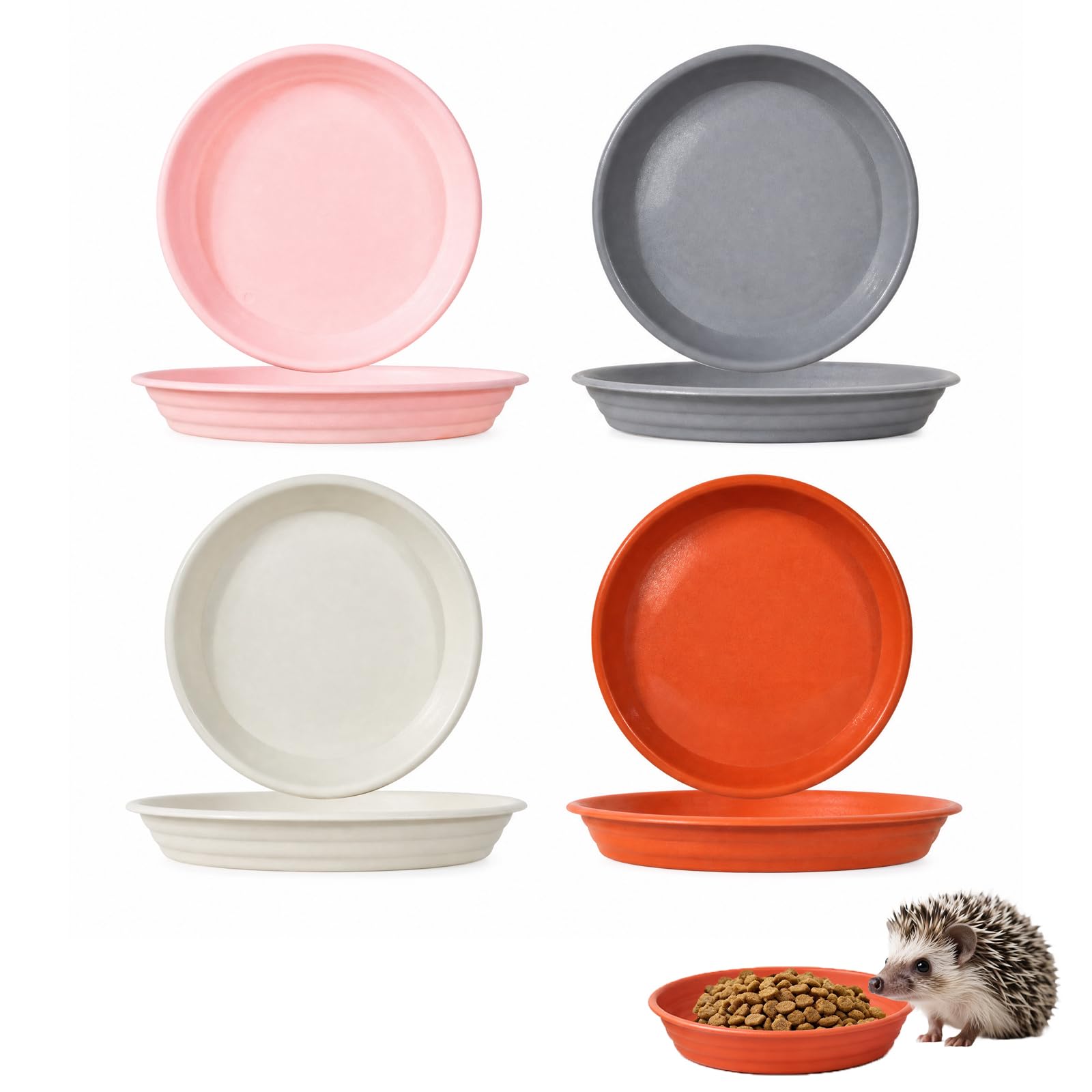 8Pcs Hedgehog Feeding Station Set, Non-Slip Small Animal Bowls